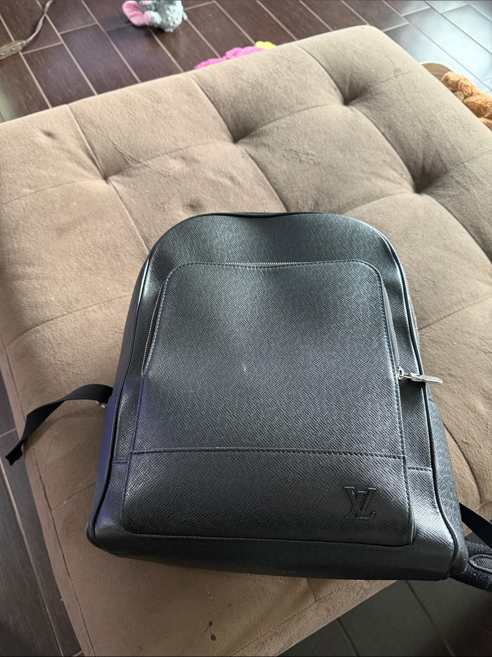 Louis Vuitton Black Textured Leather Backpack - Picture 11 of 15